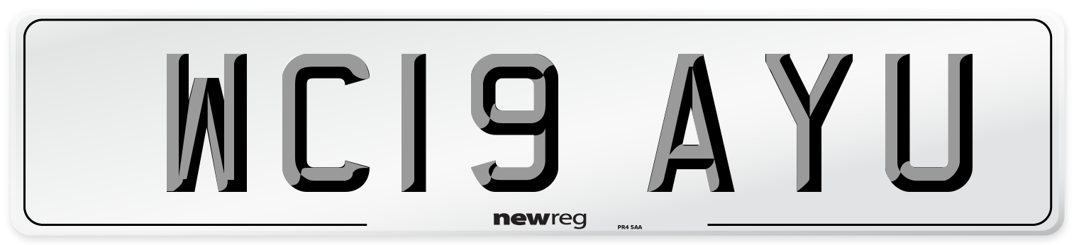 WC19 AYU Number Plate from New Reg